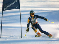 Durante una gara di sci